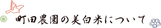 町田農園の美白米について